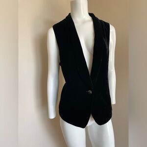 J. Jill Black Velvet Vest Silk Blend Velour Formal Size Medium Petite